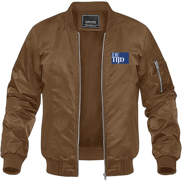 Men's De Tijd   Lightweight Bomber Jacket Windbreaker Softshell Varsity Jacket Coat