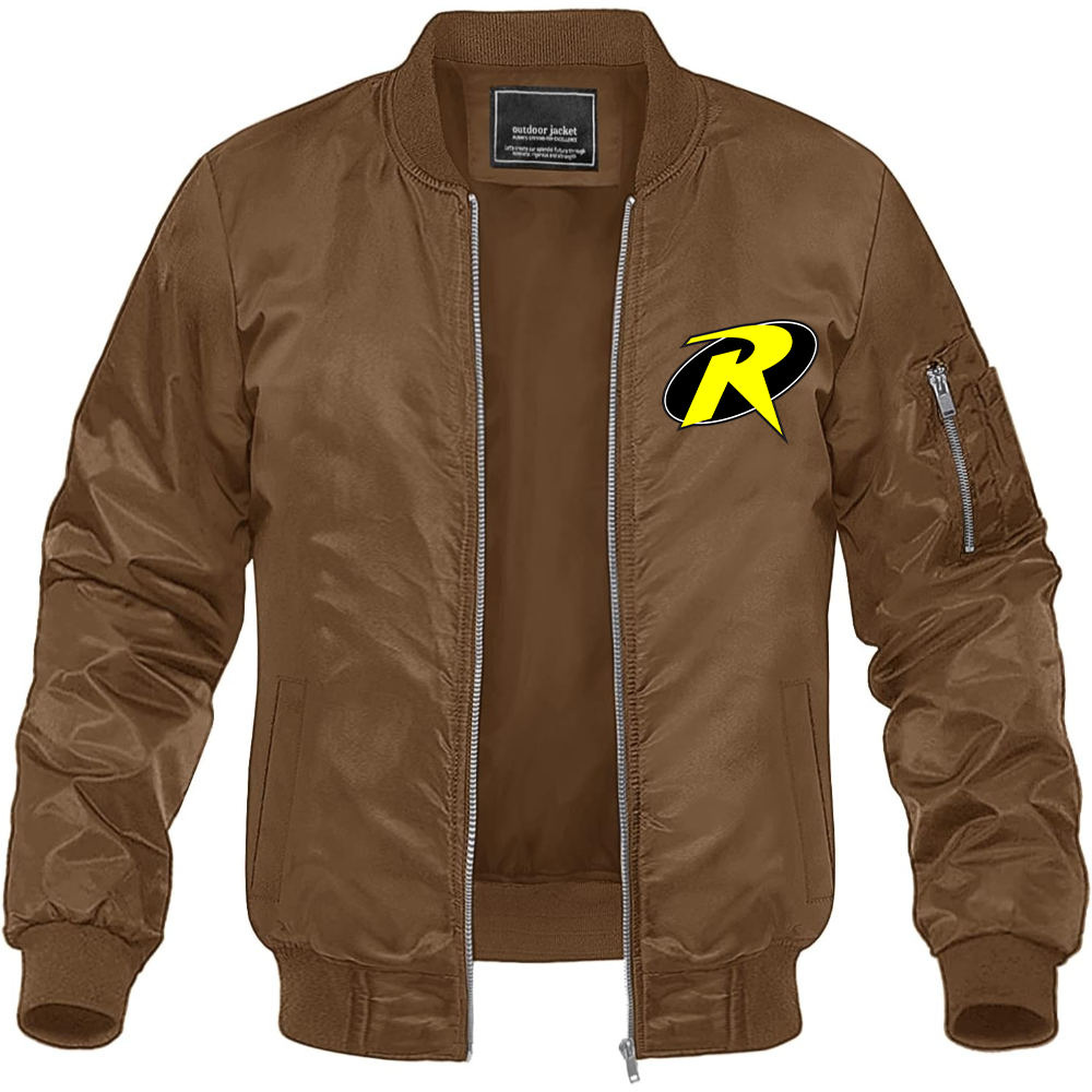 Men's Robin DC Comics Superhero Lightweight Bomber Jacket Windbreaker Softshell Varsity Jacket Coat