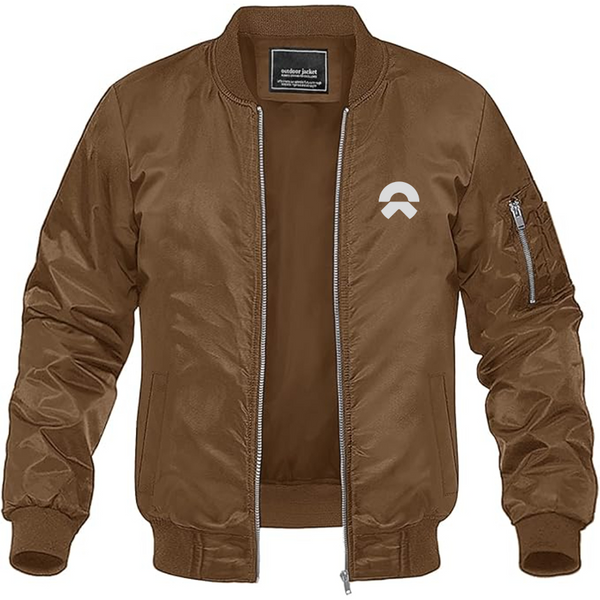 Men's Nio Logo Lightweight Bomber Jacket Windbreaker Softshell Varsity Jacket Coat