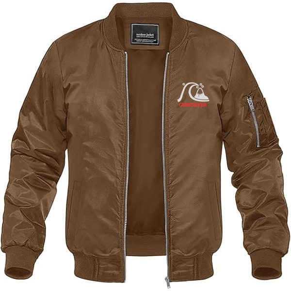 Men's Quicksilver Lightweight Bomber Jacket Windbreaker Softshell Varsity Jacket Coat