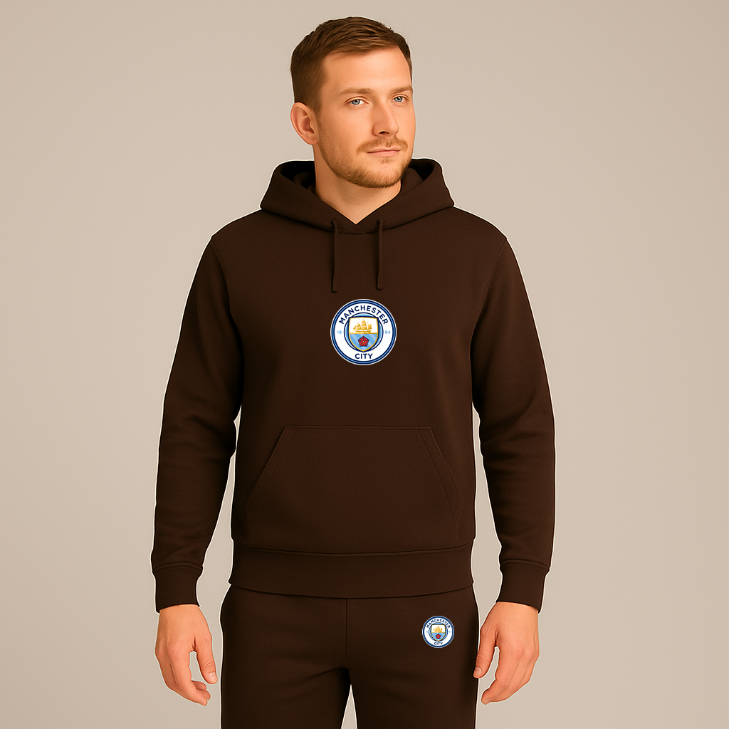 Men's Manchester City Soccer Logo Hoodie Joggers Set