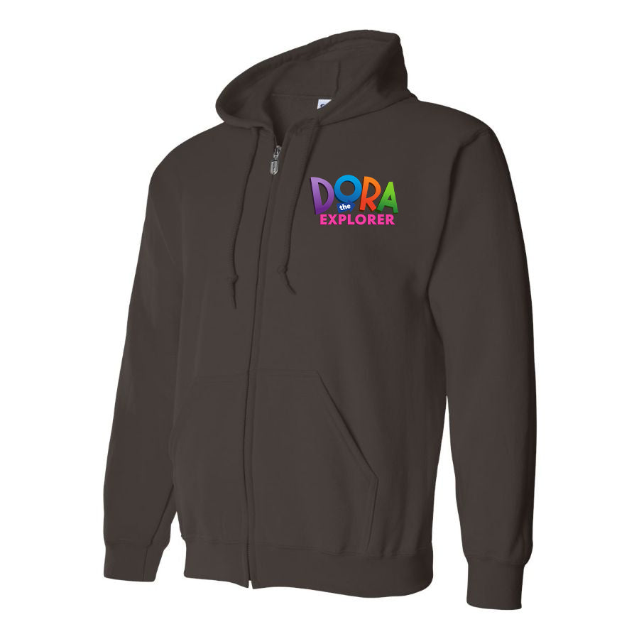 Men's Dora The Explorer Cartoon Zipper Hoodie