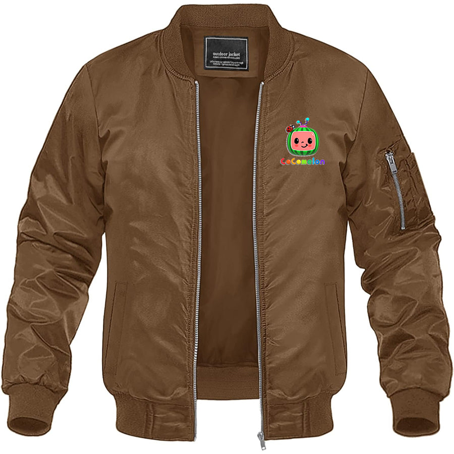 Men's Cocomelon Cartoon Lightweight Bomber Jacket Windbreaker Softshell Varsity Jacket Coat