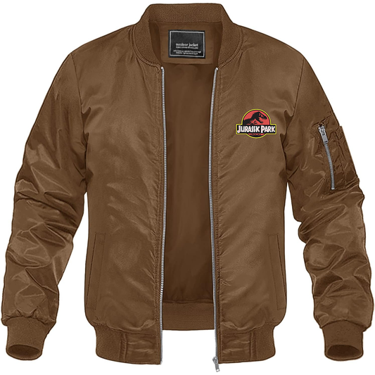 Men's Jurassic Park Movie Lightweight Bomber Jacket Windbreaker Softshell Varsity Jacket Coat