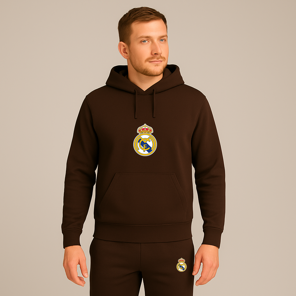 Men’s Real Madrid Soccer Logo Hoodie Joggers Set