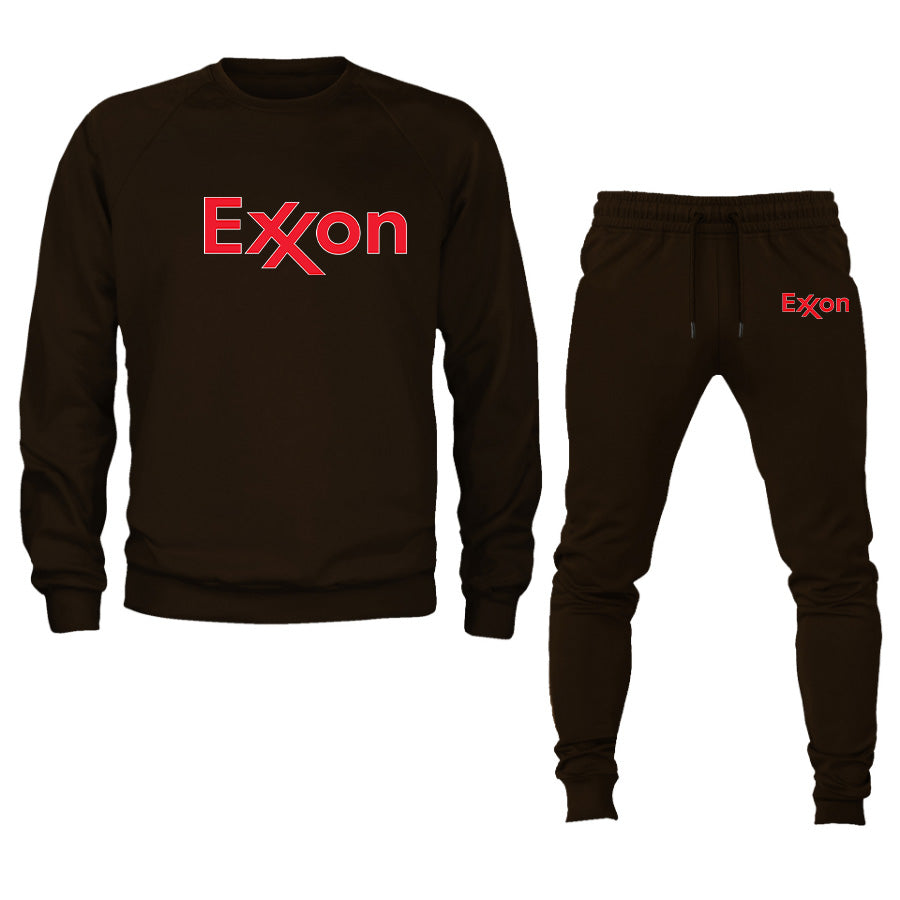 Men's Exxon Gas Station Logo Crewneck Sweatshirt Joggers Suit