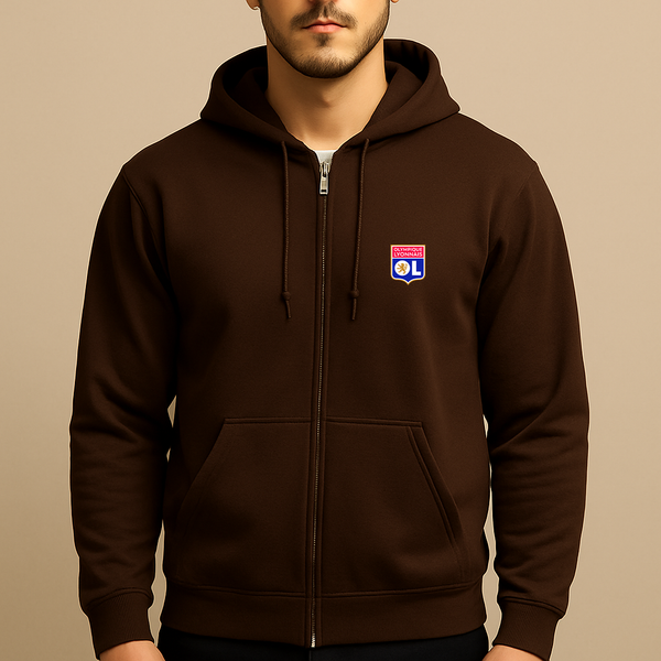 Men's Olympique Lyonnais FC Zipper Hoodie