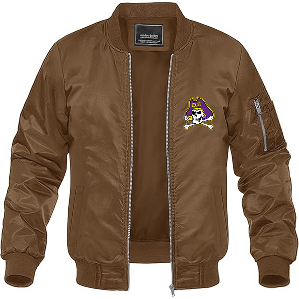 Men's  East Carolina Pirates Lightweight Bomber Jacket Windbreaker Softshell Varsity Jacket Coat