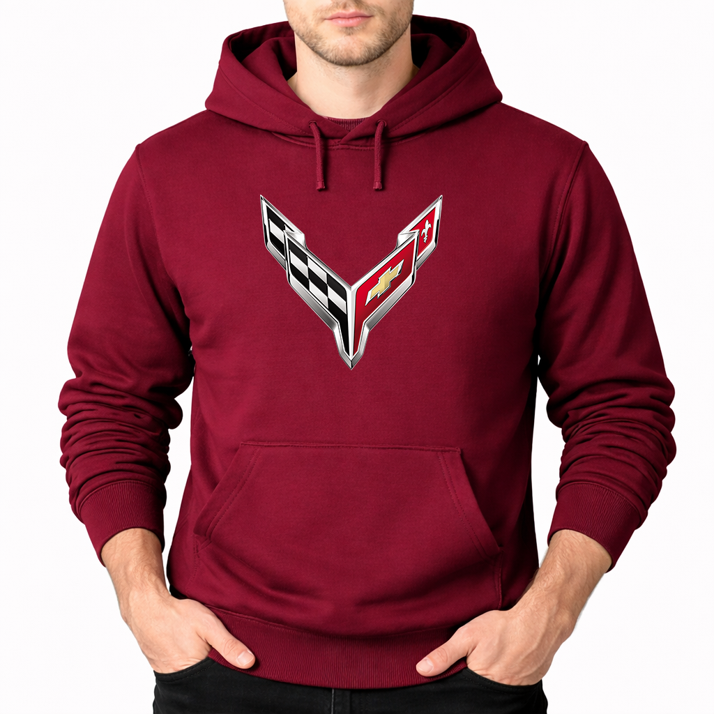 Men's  Chevrolet Corvette Car Pullover Hoodie