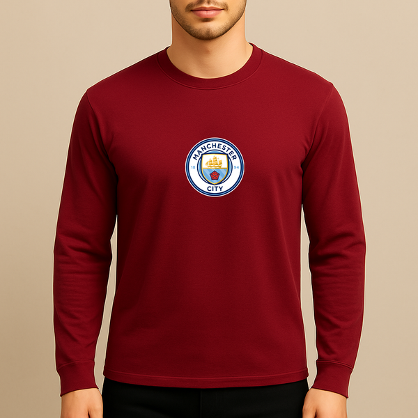 Men's Manchester City Soccer Long Sleeve T-Shirt