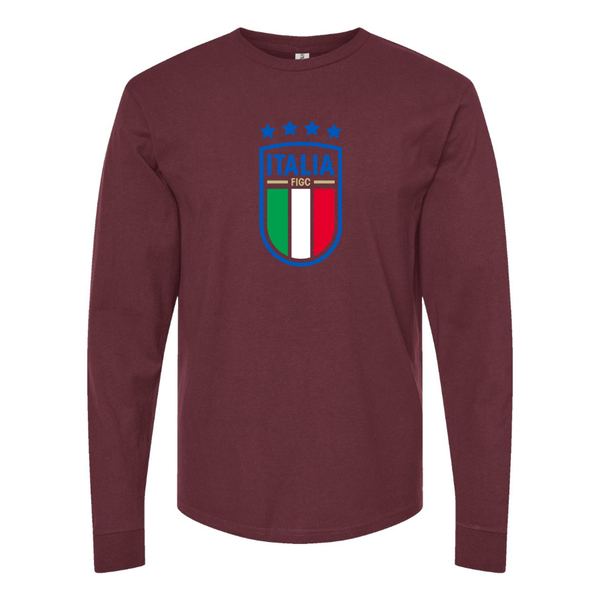 Men's Italy National Soccer Long Sleeve T-Shirt