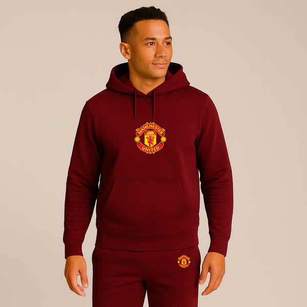 Men’s Manchester United Soccer Soccer Logo Hoodie Joggers Set