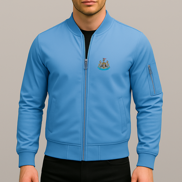 Men's Newcastle United FC Lightweight Bomber Jacket Windbreaker Softshell Varsity Jacket Coat
