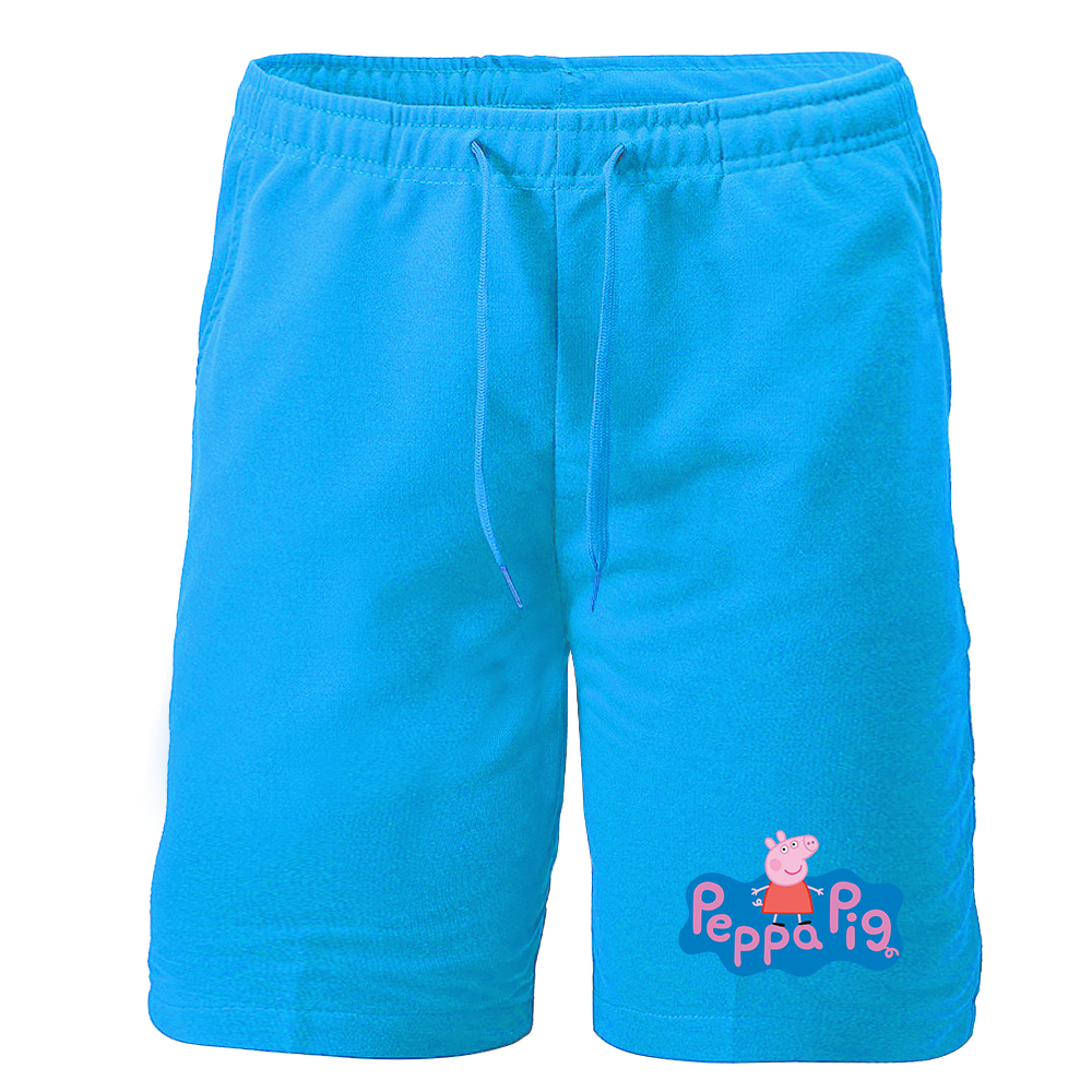 Men's Pegga Pig Cartoon Athletic Fleece Shorts