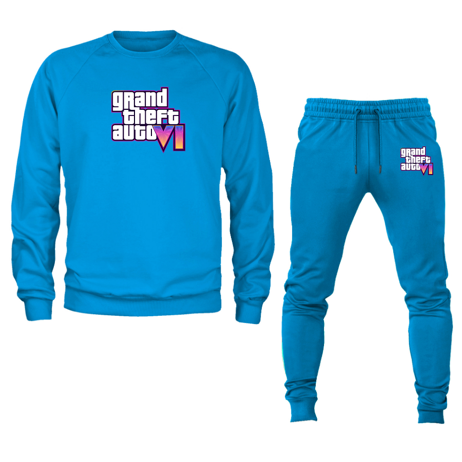 Men's GTA 6 Grand Theft Auto VI Crewneck Sweatshirt Joggers Suit Game