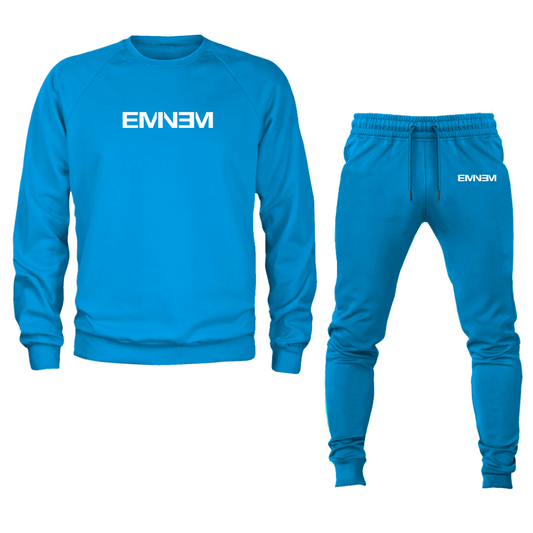 Men's Eminem Music Crewneck Sweatshirt Joggers Suit