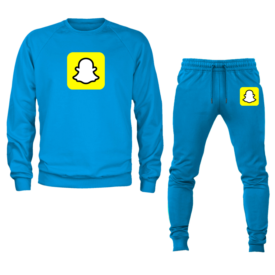 Men's Snapchat Social Crewneck Sweatshirt Joggers Suit