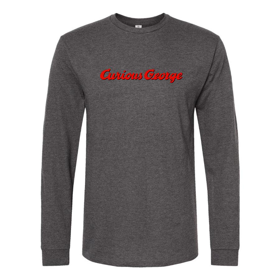 Men's Curious George Cartoon Long Sleeve T-Shirt