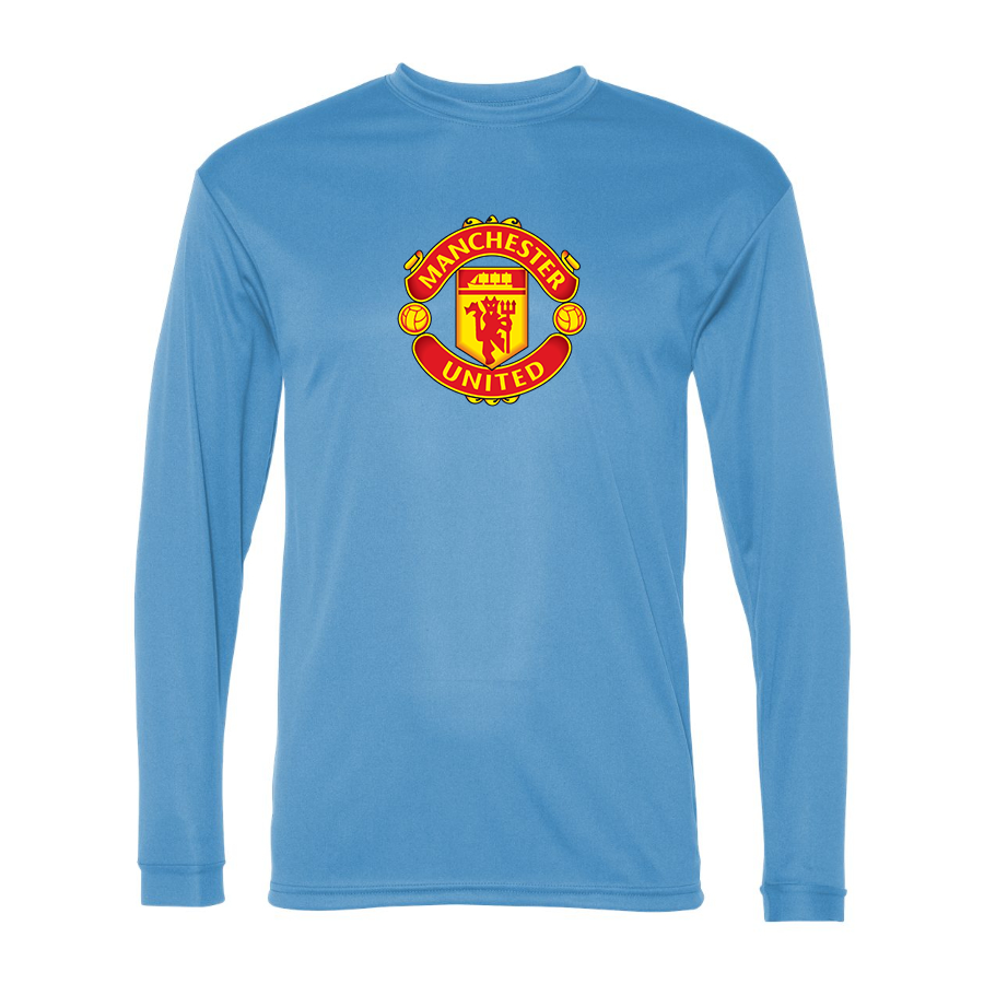 Men’s Manchester United Soccer  Polyester Long Sleeve T-Shirt