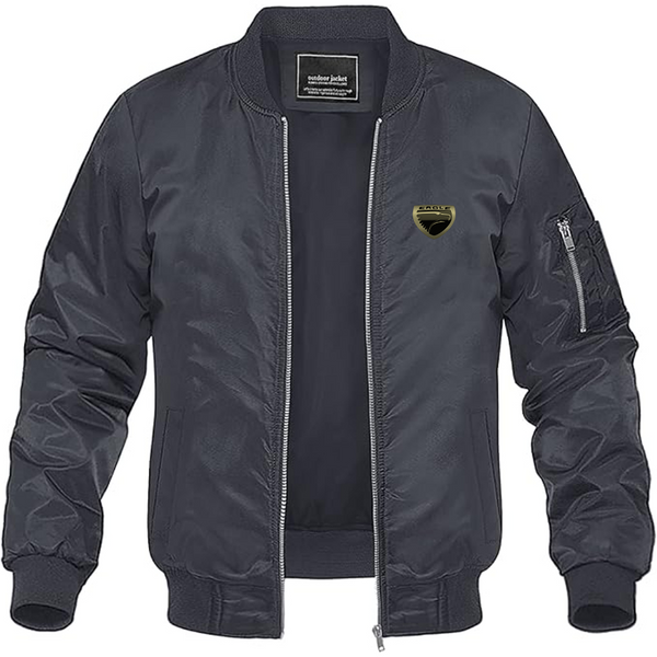 Men's Eagle Logo Lightweight Bomber Jacket Windbreaker Softshell Varsity Jacket Coat