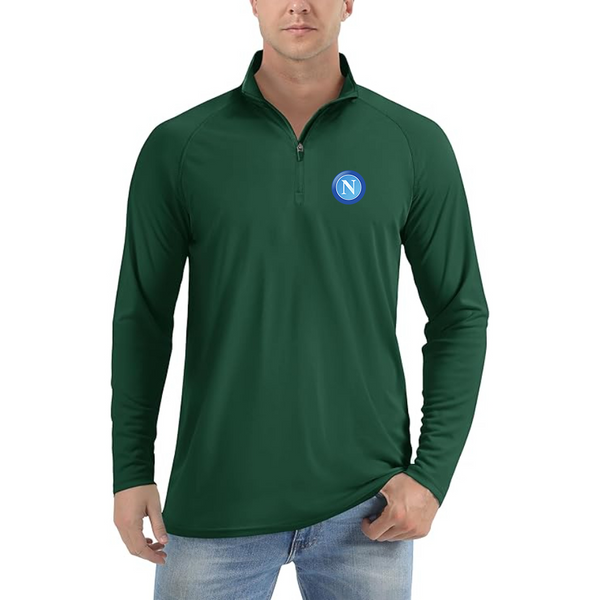 Men’s Napoli FC - Lightweight Quarter-Zip Athletic Shirt – Long Sleeve Performance Wear