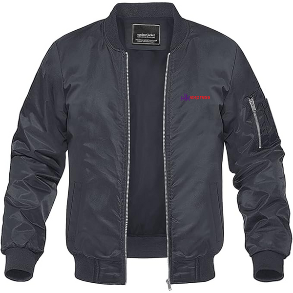 Men's  HK Express Logo Lightweight Bomber Jacket Windbreaker Softshell Varsity Jacket Coat