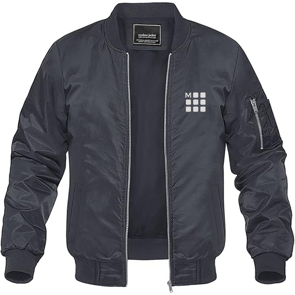 Men's Moleskine Icon Logo Lightweight Bomber Jacket Windbreaker Softshell Varsity Jacket Coat