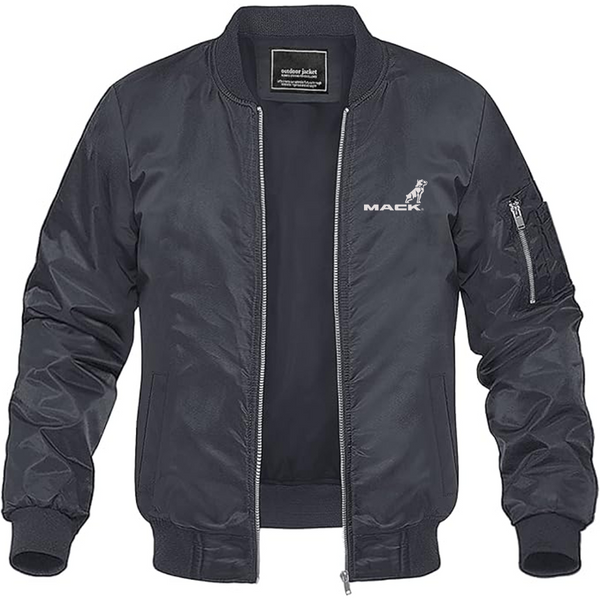 Men's Mack Logo Lightweight Bomber Jacket Windbreaker Softshell Varsity Jacket Coat
