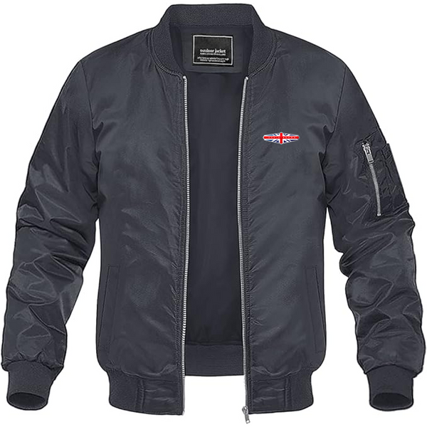 Men's David Brown Logo Lightweight Bomber Jacket Windbreaker Softshell Varsity Jacket Coat
