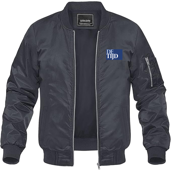 Men's De Tijd   Lightweight Bomber Jacket Windbreaker Softshell Varsity Jacket Coat
