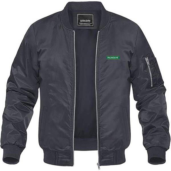 Men's Palmolive Logo Lightweight Bomber Jacket Windbreaker Softshell Varsity Jacket Coat