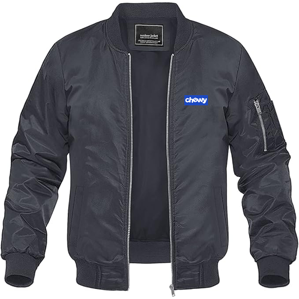 Men's chewy Logo Lightweight Bomber Jacket Windbreaker Softshell Varsity Jacket Coat