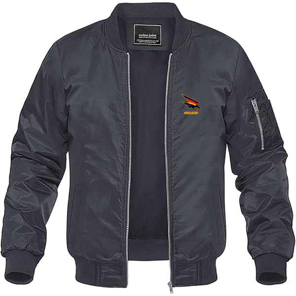 Men's Adelaide Crows  Logo Lightweight Bomber Jacket Windbreaker Softshell Varsity Jacket Coat