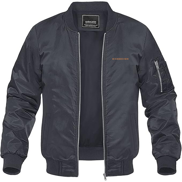 Men's Exeed Logo Lightweight Bomber Jacket Windbreaker Softshell Varsity Jacket Coat