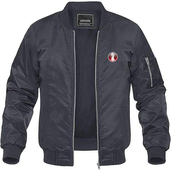 Men's Devon Motorworks Logo Lightweight Bomber Jacket Windbreaker Softshell Varsity Jacket Coat