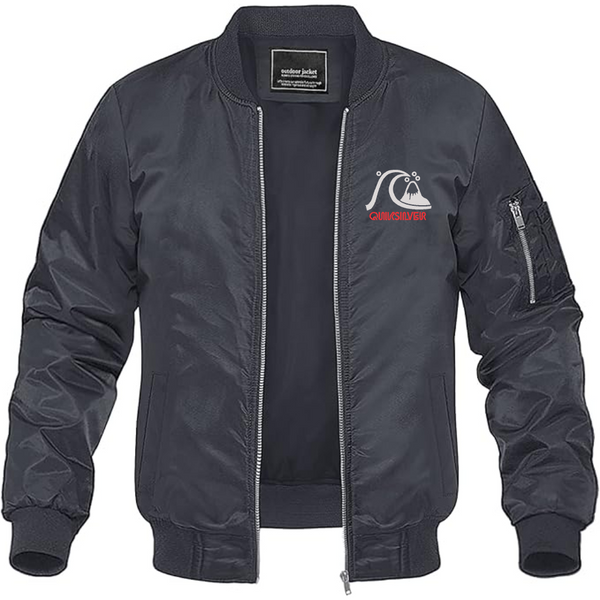 Men's Quicksilver Lightweight Bomber Jacket Windbreaker Softshell Varsity Jacket Coat