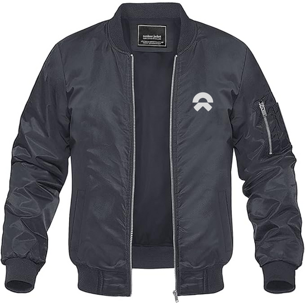 Men's Nio Logo Lightweight Bomber Jacket Windbreaker Softshell Varsity Jacket Coat