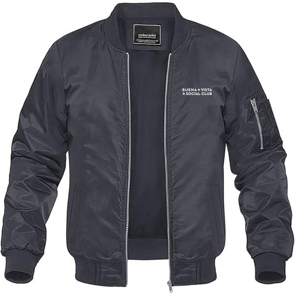 Men's Buena Vista Social Club Logo Lightweight Bomber Jacket Windbreaker Softshell Varsity Jacket Coat