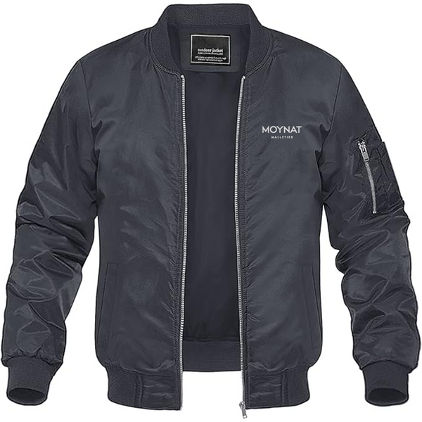 Men's Moynat Malletier  Logo Lightweight Bomber Jacket Windbreaker Softshell Varsity Jacket Coat