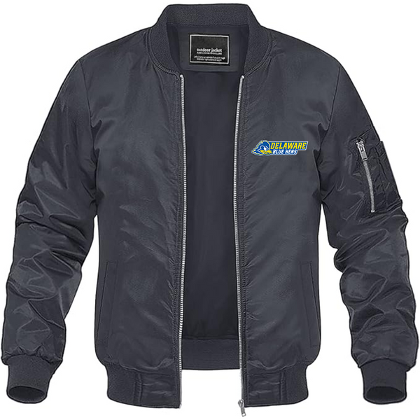Men's Delaware Blue Hens Lightweight Bomber Jacket Windbreaker Softshell Varsity Jacket Coat