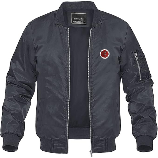 Men's Corre La Licorne Logo Lightweight Bomber Jacket Windbreaker Softshell Varsity Jacket Coat