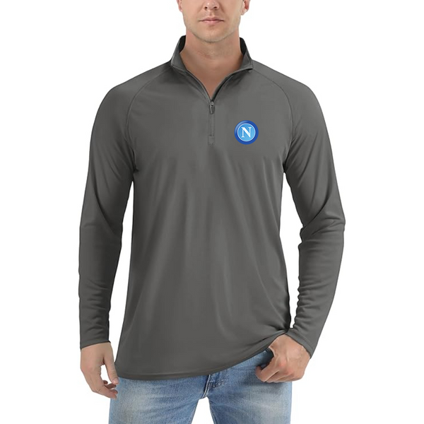 Men’s Napoli FC - Lightweight Quarter-Zip Athletic Shirt – Long Sleeve Performance Wear