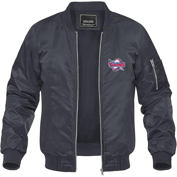 Men's  Detroit Titans  Lightweight Bomber Jacket Windbreaker Softshell Varsity Jacket Coat