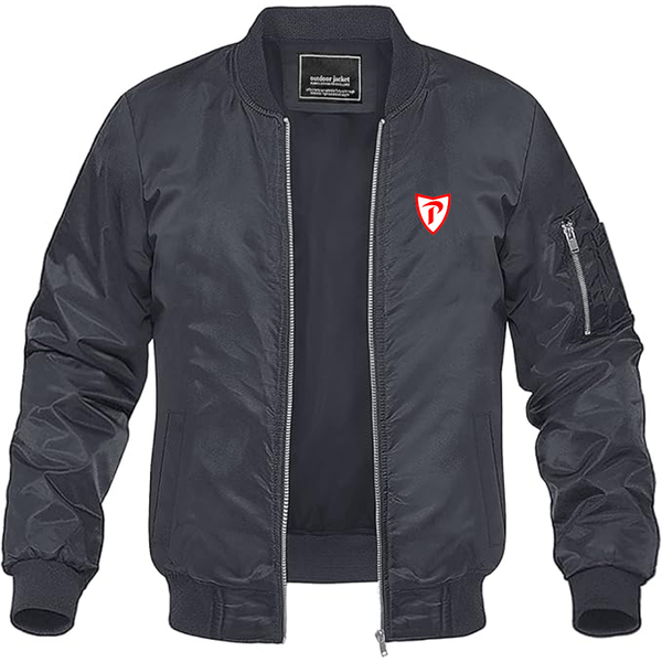Men's Prince Motor Company Logo Lightweight Bomber Jacket Windbreaker Softshell Varsity Jacket Coat