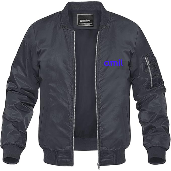 Men's  Amil Lightweight Bomber Jacket Windbreaker Softshell Varsity Jacket Coat