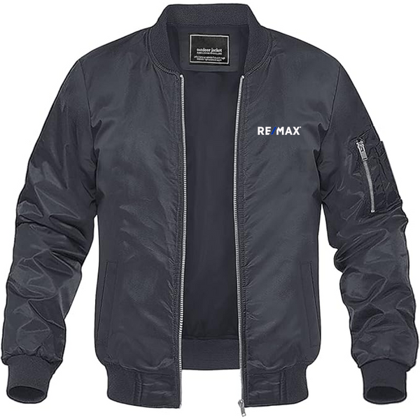 Men's ReMax Logo Lightweight Bomber Jacket Windbreaker Softshell Varsity Jacket Coat