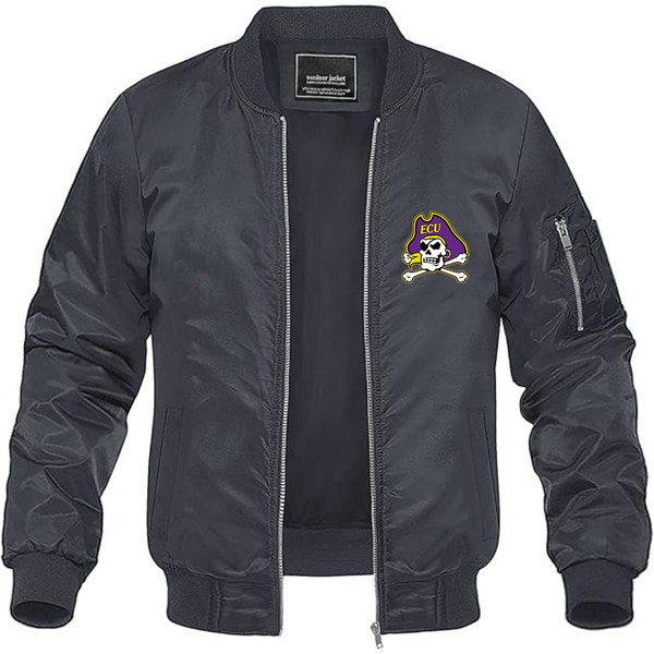 Men's  East Carolina Pirates Lightweight Bomber Jacket Windbreaker Softshell Varsity Jacket Coat