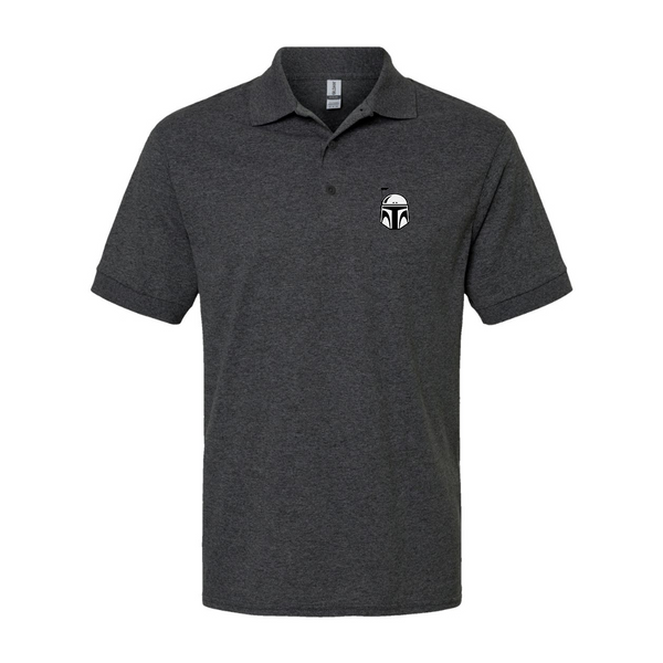 Men's Star Wars Boba Fett Helmet Dry Blend Jersey Polo