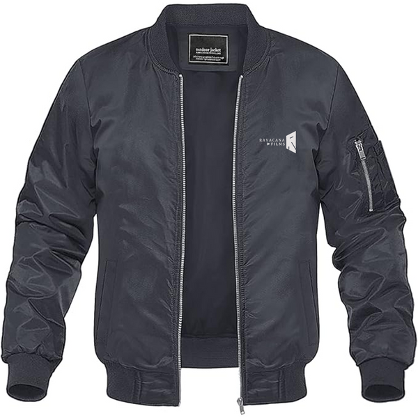 Men's Ravacana Films Lightweight Bomber Jacket Windbreaker Softshell Varsity Jacket Coat
