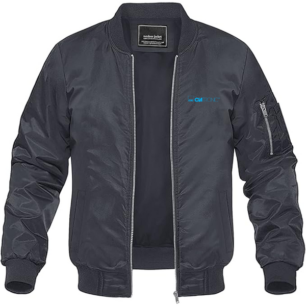 Men's Clatronic Logo Lightweight Bomber Jacket Windbreaker Softshell Varsity Jacket Coat